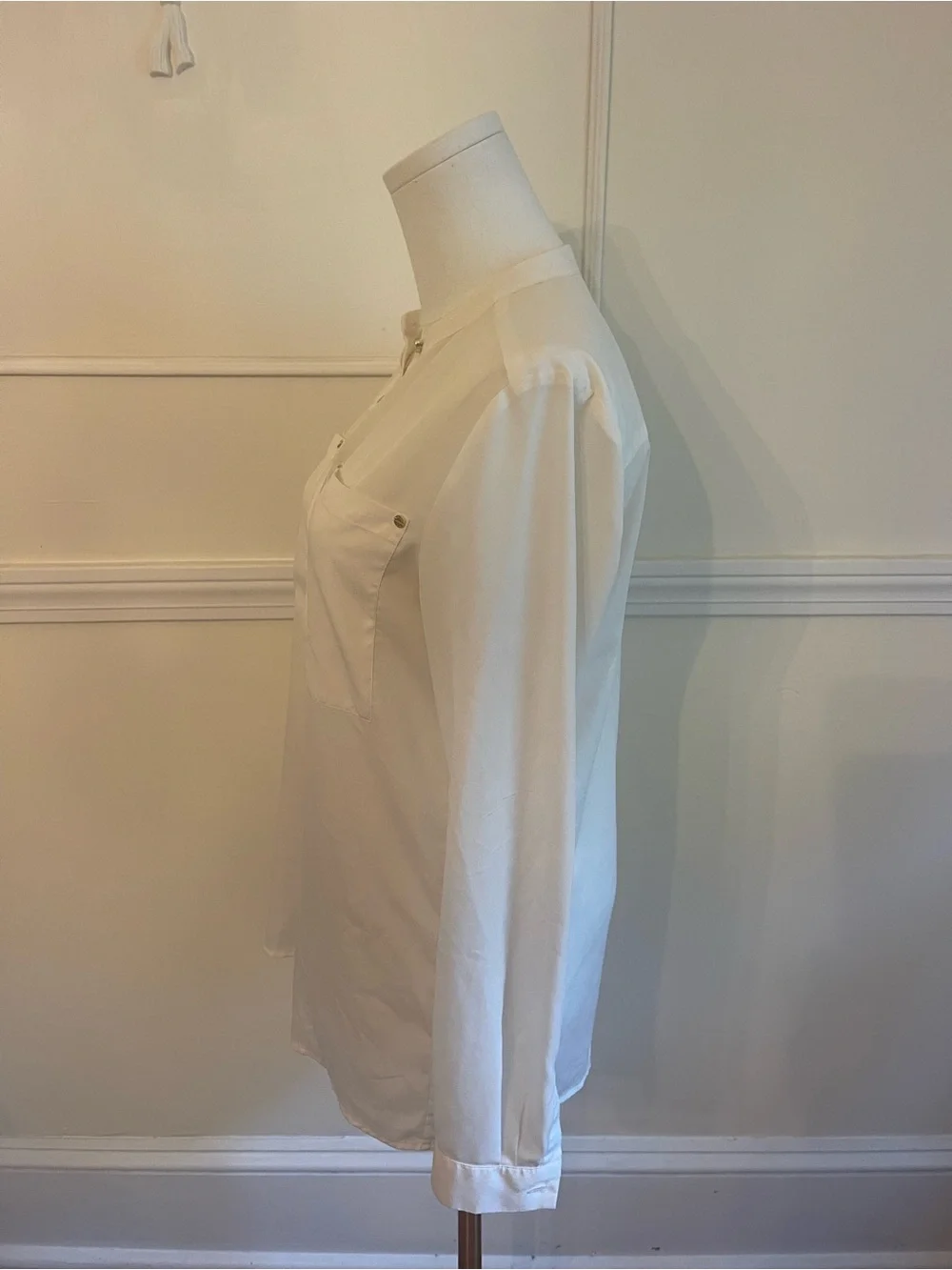 Michael Kors Cream Long-Sleeve Button-Down Shirt